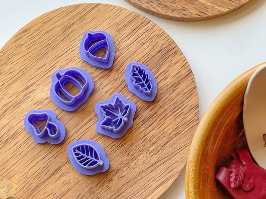 Fall Foliage Clay Cutters, Purchase as a set or Individually, Two sizes available, Stud and Dangle Cutters, Fall Polymer Clay Cutters