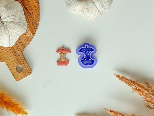 Eaten Apple clay cutter, Polymer Clay Cutter, Fall Clay Cutter, Autumn Clay cutter, Apple orchard clay cutter