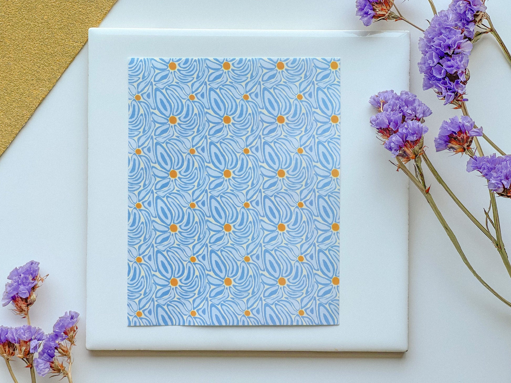 Bundle of 8 Funky Floral Clay Transfer Sheet, 4x5 inches, Groovy Clay Transfer, Polymer Clay Transfer Paper, polymer clay pattern