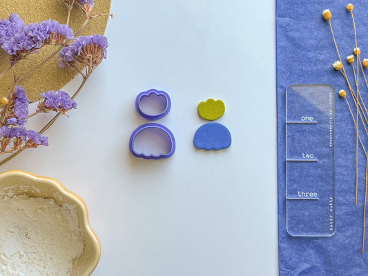 Scalloped Tulip Dangle Set, Polymer Clay Cutter Set, Clay Dangle Sets, Organic Shape Clay Cutter