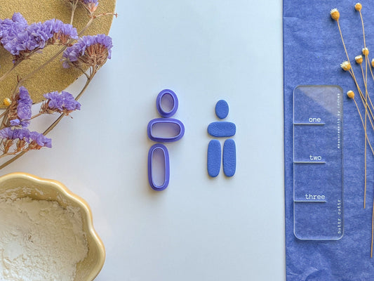 Pebble Stack Dangle Set, Polymer Clay Cutter Set, Clay Dangle Sets, Organic Shape Clay Cutter