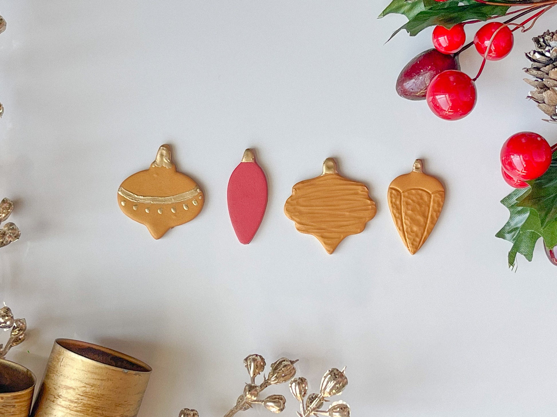 Ornament Clay Cutters, Dangle Earring size and actual ornament sizes available, 1.25” and 2.5” options, Available individually or as a set