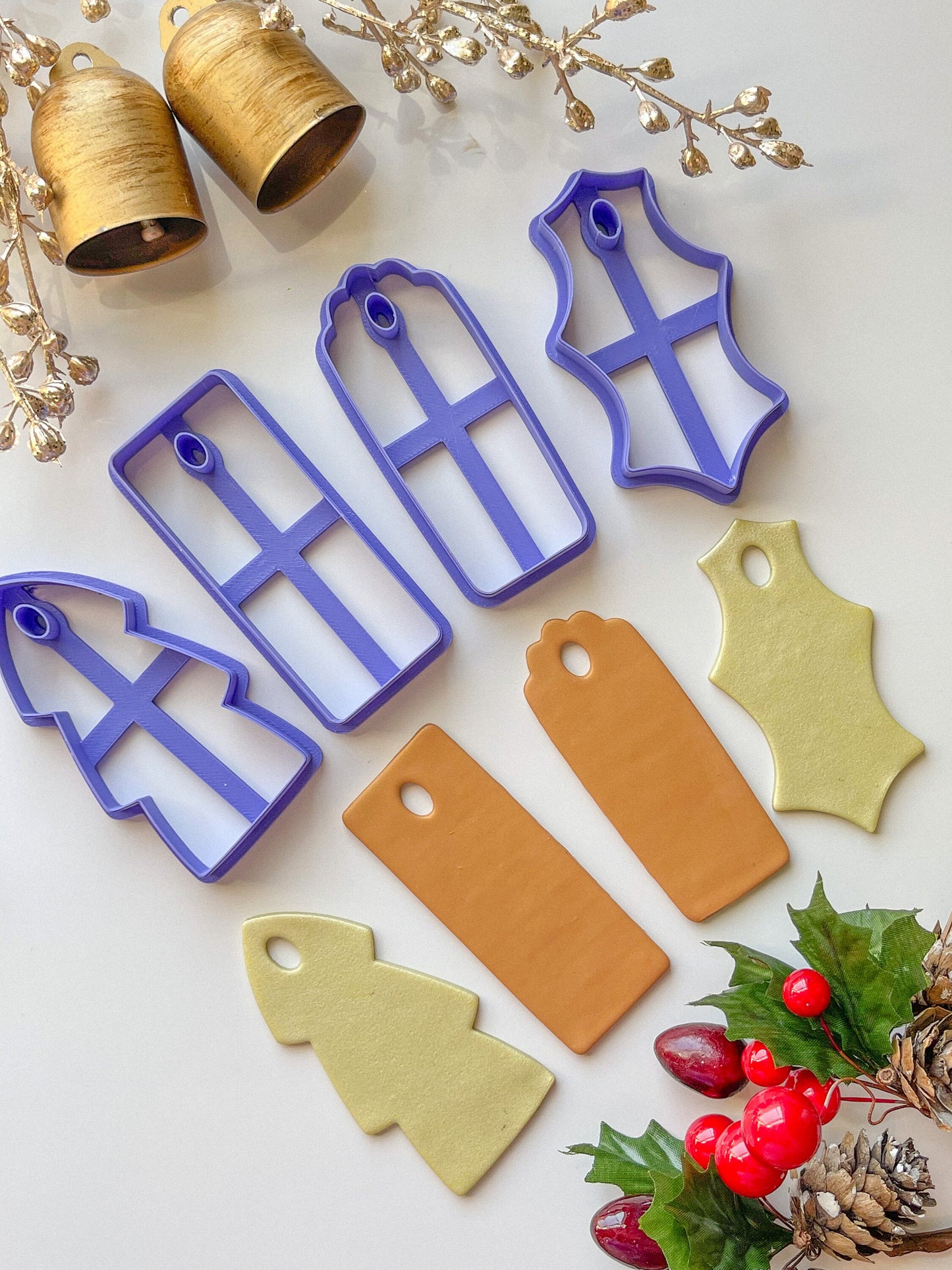 Present/ Stocking Tag Clay Cutters, Polymer Clay Cutter, DIY stocking tag cutter, Christmas Clay Cutter, Tag Clay Cutter, 3 Inches long