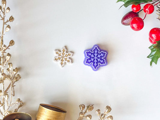 Scandinavian Snowflake Clay Cutter, Earring and Ornament size options, Polymer Clay Cutter, Christmas Clay cutter, Winter clay cutter