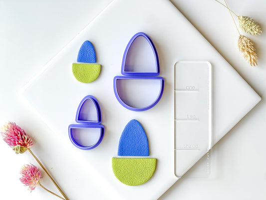 ORGANIC NO 1 & 13, Polymer Clay Cutter, Two piece set, Two size options, Arch clay cutter, Dome, Half-Circle