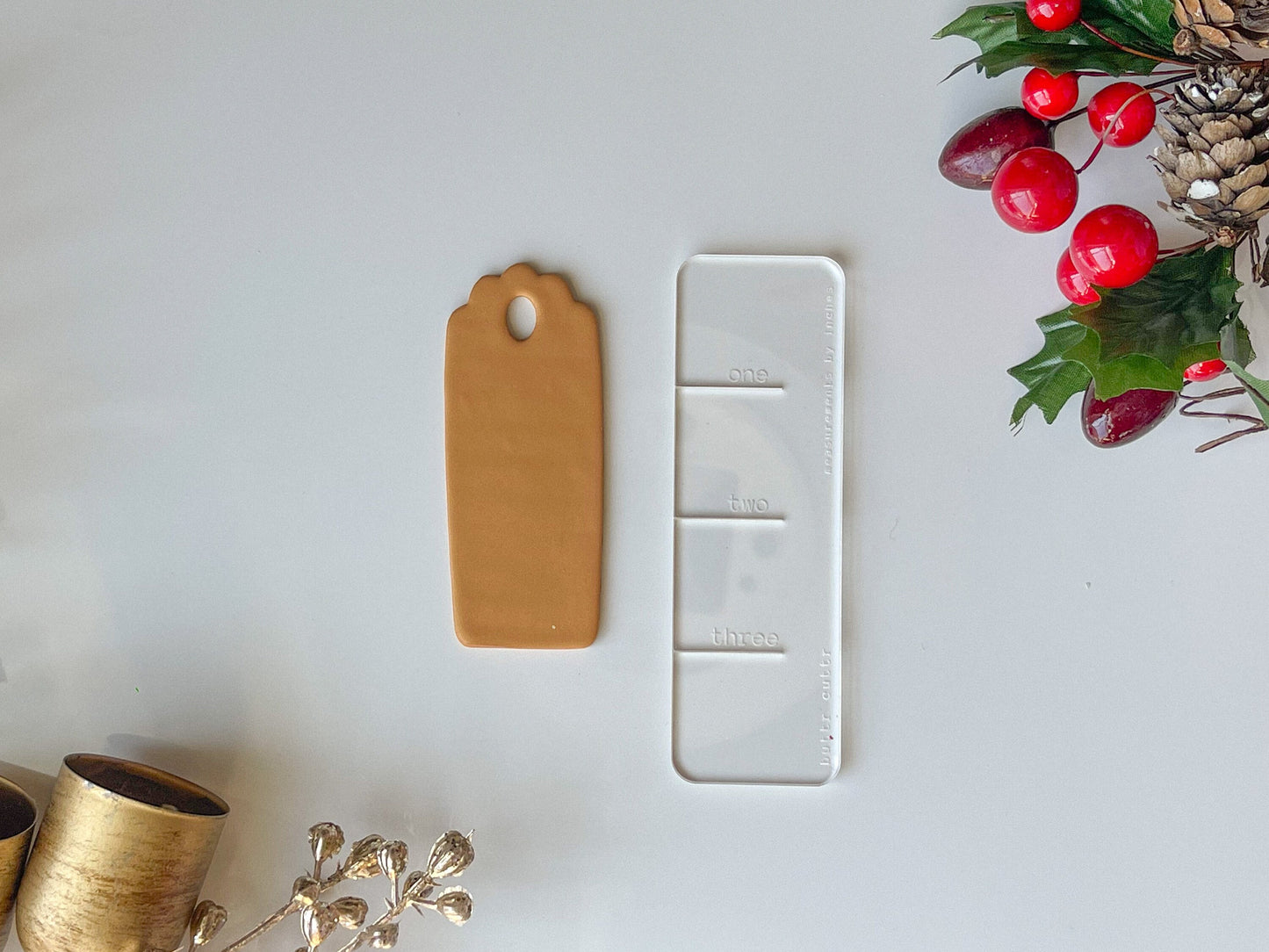 Present/ Stocking Tag Clay Cutters, Polymer Clay Cutter, DIY stocking tag cutter, Christmas Clay Cutter, Tag Clay Cutter, 3 Inches long