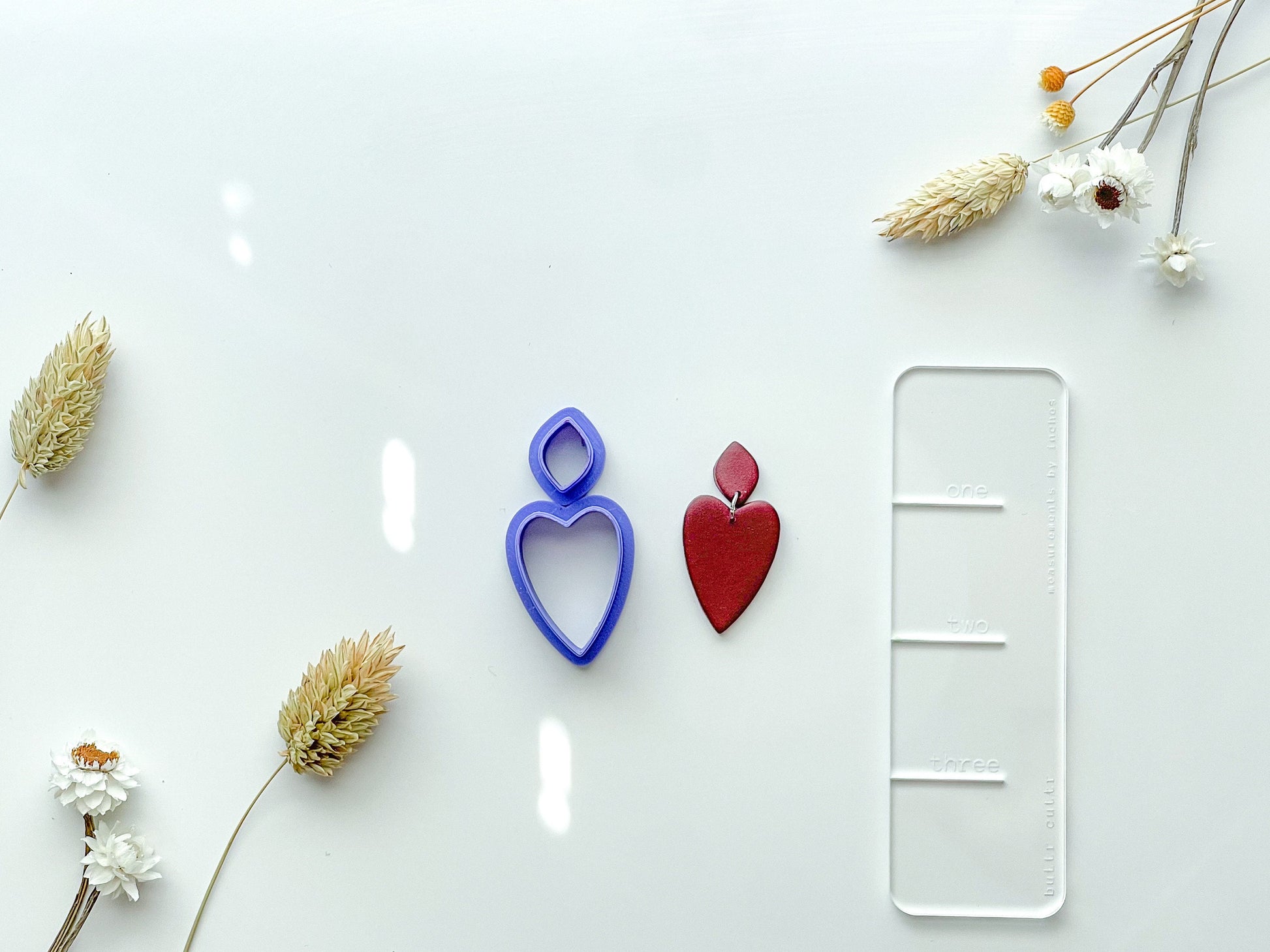 Heart dangle Clay Cutter, Polymer Clay Cutter, Art Deco Clay Cutter, Strong PLA Tough, Dangle Clay Cutters, Dangle clay cutter