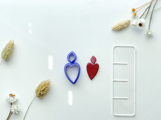 Heart dangle Clay Cutter, Polymer Clay Cutter, Art Deco Clay Cutter, Strong PLA Tough, Dangle Clay Cutters, Dangle clay cutter