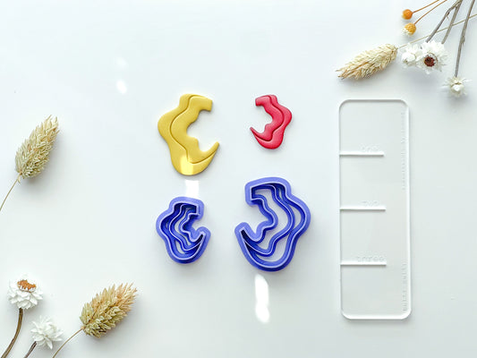 Wavy Hoop Clay Cutter, Polymer Clay Cutter, Art Deco Clay Cutter, Strong PLA Tough, Dangle Clay Cutters, Dangle clay cutter, Organic Shape