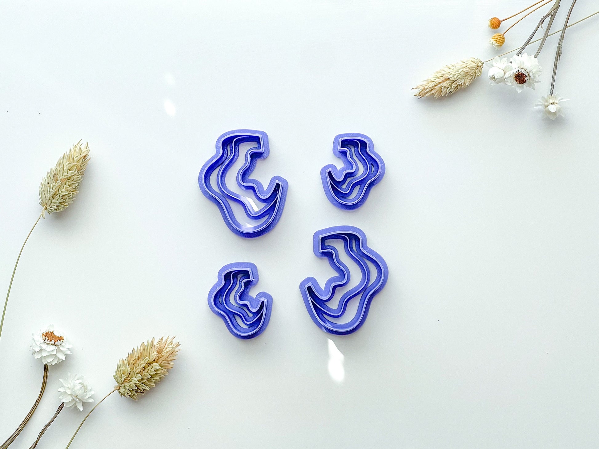 Wavy Hoop Clay Cutter, Polymer Clay Cutter, Art Deco Clay Cutter, Strong PLA Tough, Dangle Clay Cutters, Dangle clay cutter, Organic Shape