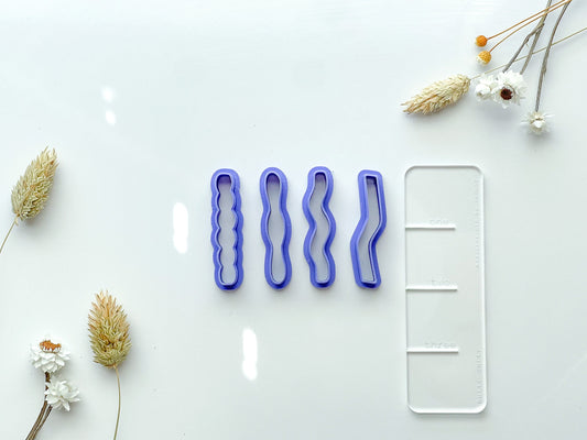 Long Funky Dangle Clay Cutter set, Set of Four, Polymer Clay Cutter, Funky Clay Cutter, Strong PLA Tough, Dangle Clay Cutters