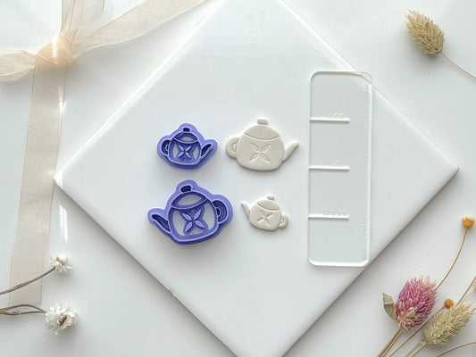 Tea Pot Clay Cutter, Polymer Clay Cutter, Kettle Clay Cutter, Cottagecore Clay Cutter, Mirrored or single