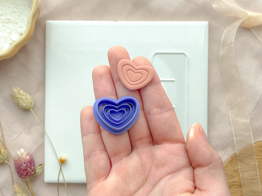 Triple heart Clay Cutter, 1 inch, Polymer Clay Cutter