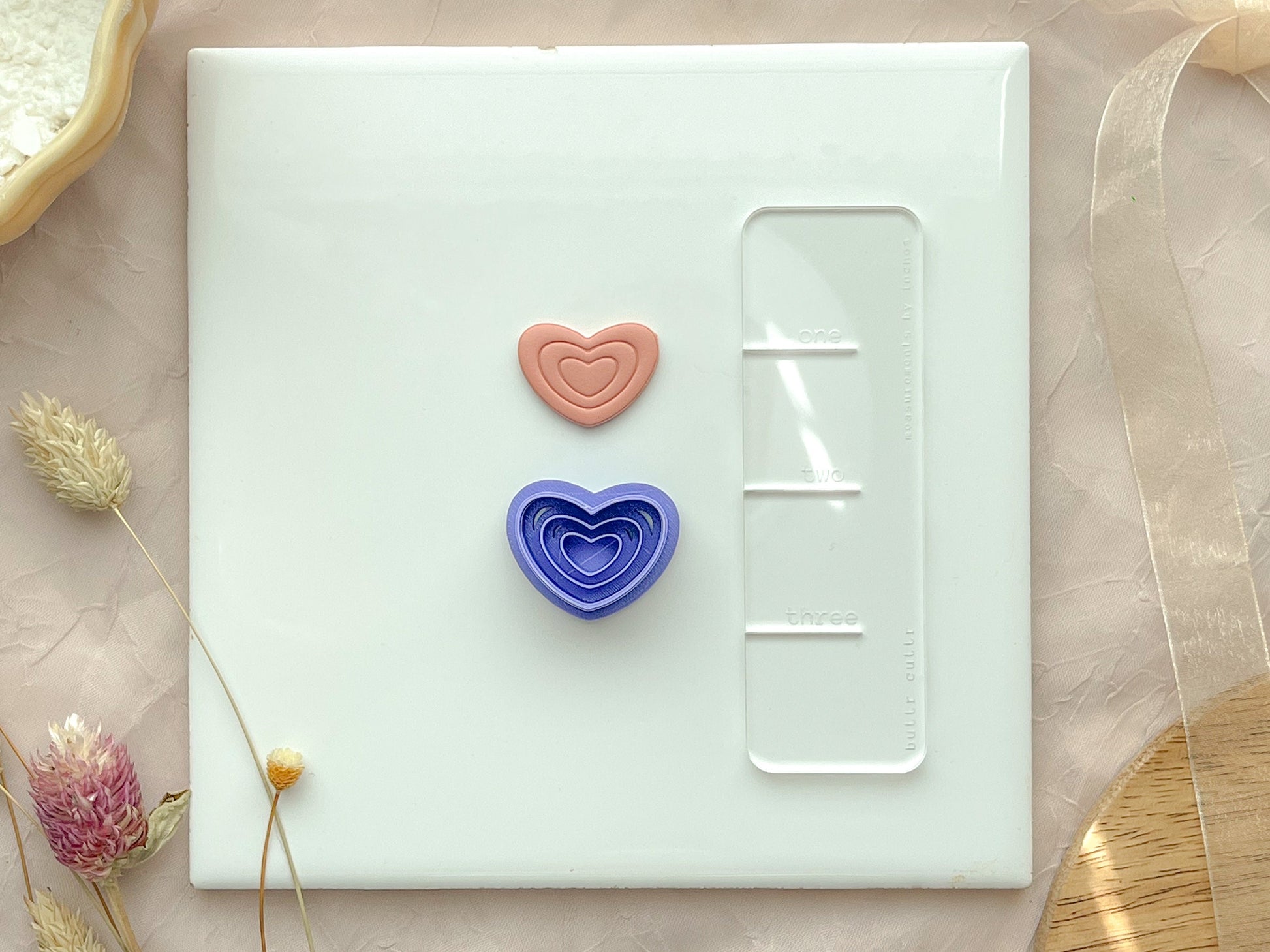 Triple heart Clay Cutter, 1 inch, Polymer Clay Cutter