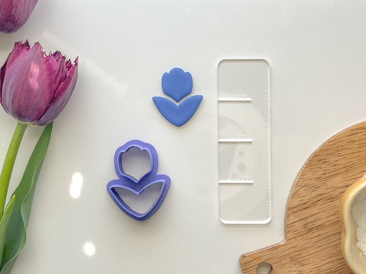 Tulip set Clay Cutter, Polymer Clay Cutter, Basic and Everyday Clay Cutters