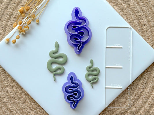 Snake Clay Cutter, Two Sizes Available, Single or Mirrored Set, Polymer Clay Cutter, Western Clay Cutter