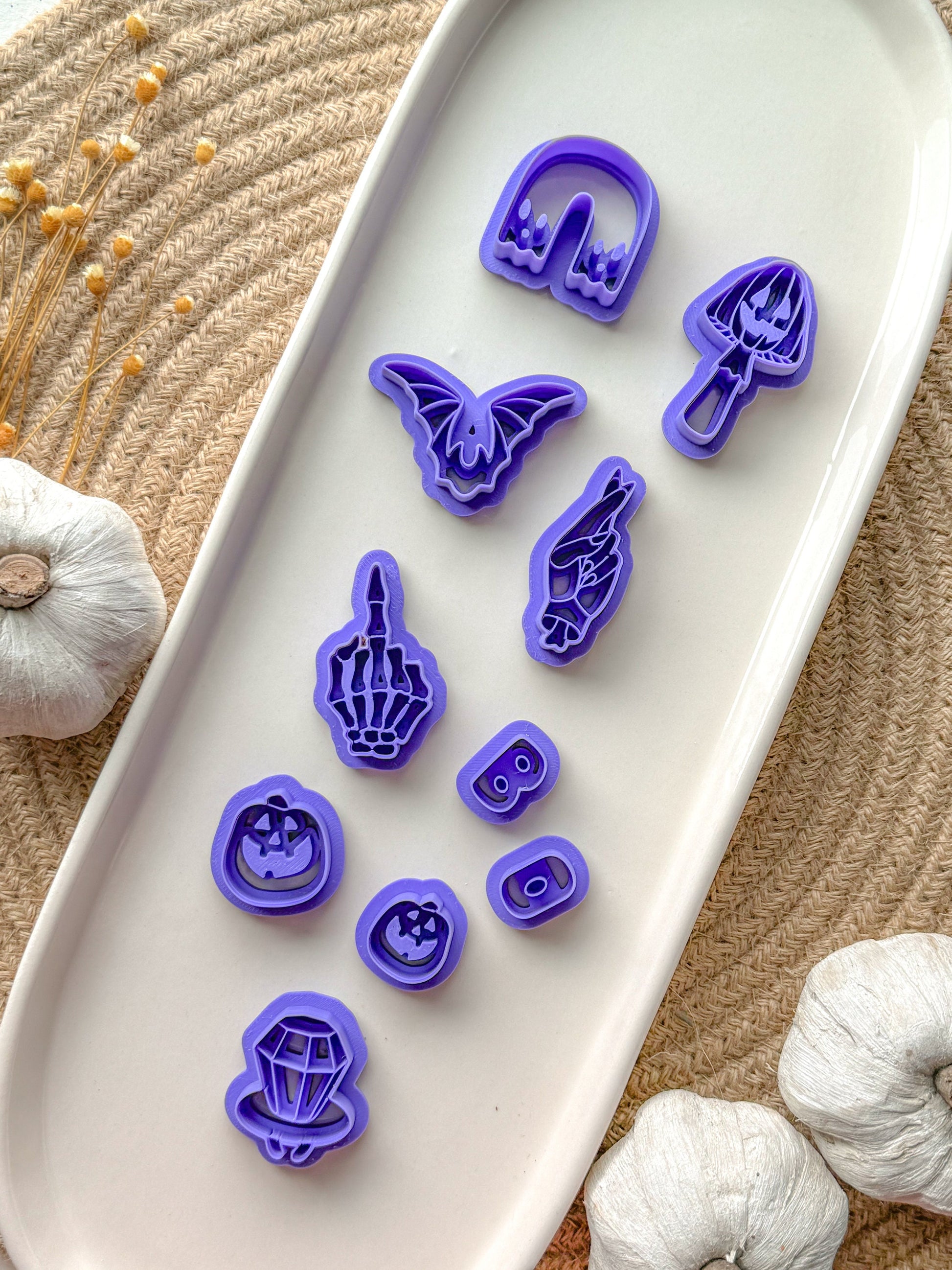 Skeleton Hand FU Clay Cutter, Mirrored options, Halloween Clay Cutter, Polymer Clay Cutter