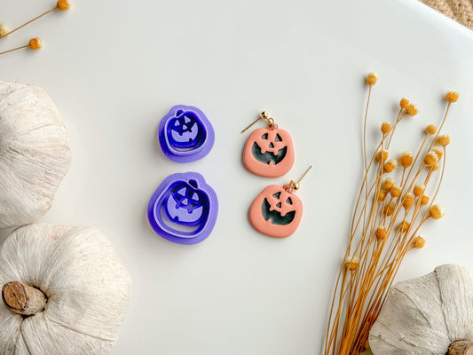 Happy Jack-O-Lantern Clay Cutter, Multiple sizes, Fall Clay Cutter, Polymer Clay Cutter, Halloween Clay Cutter