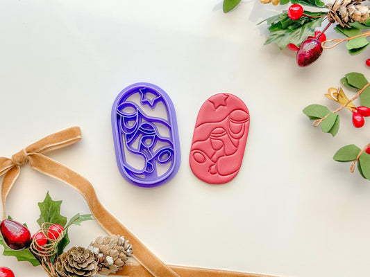 Joesph Mary and Jesus Clay Cutter, Three size options,Earring or Ornament Clay Cutter, Christmas Clay cutter, Winter clay cutter