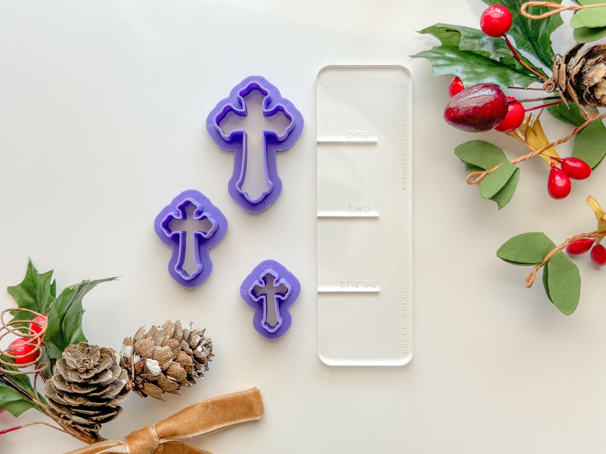 Cross Clay Cutter, Four size options, Earring or Ornament Clay Cutter, Christmas Clay cutter, Winter clay cutter