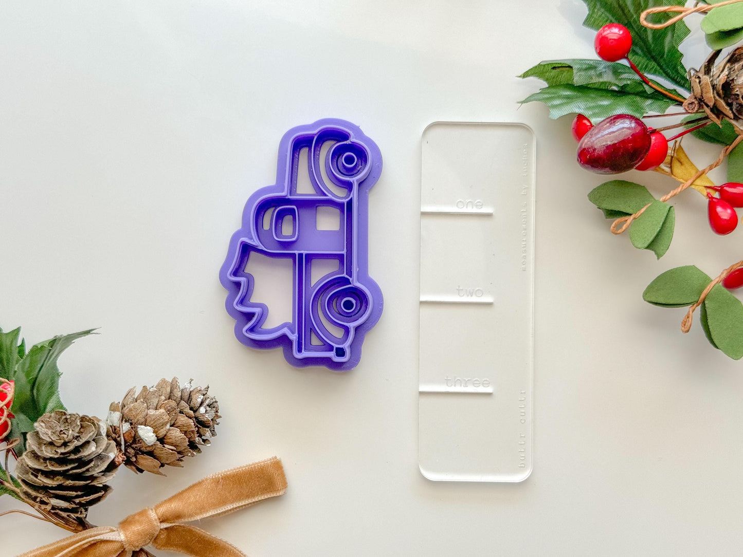 Christmas truck with tree Clay Cutter, Three size options,Earring or Ornament Clay Cutter, Christmas Clay cutter, Winter clay cutter