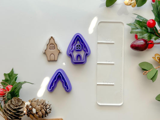 Two piece gingerbread house Clay Cutter, Two piece clay cutter set, One size, Christmas Clay cutter, Winter clay cutter