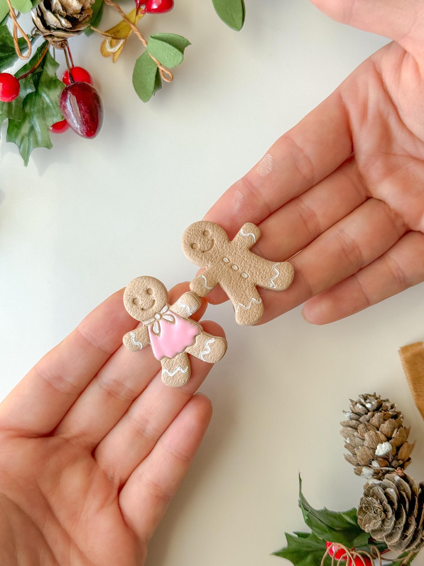 Two piece gingerbread Man and Lady Clay Cutter, Two piece clay cutter set, Two size Options, Christmas Clay cutter, Winter clay cutter