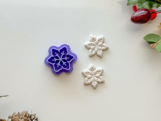 Imprint Snowflake Clay Cutter, Three size options,Earring or Ornament Clay Cutter, Christmas Clay cutter, Winter clay cutter