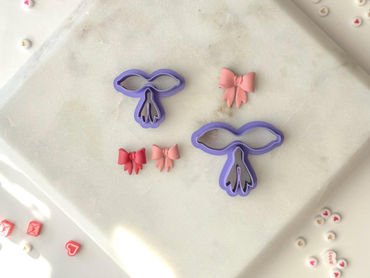 Bow #2, Bow Builder Polymer Clay Cutter, Two size options, .75inch and 1inch bows after assembled
