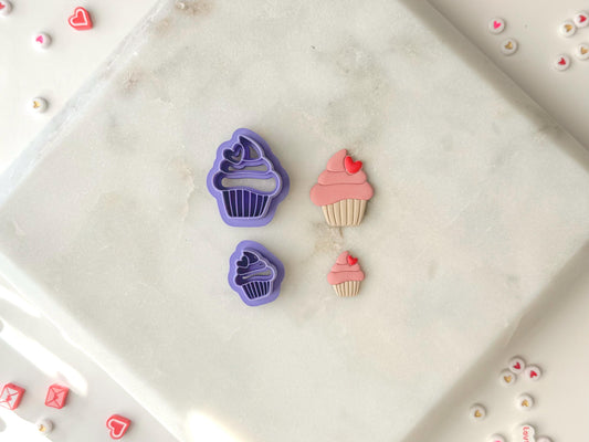 Cupcake Clay Cutter, Polymer Clay Cutter, Two Size Options, Valentines Clay Cutter, bakery clay cutter