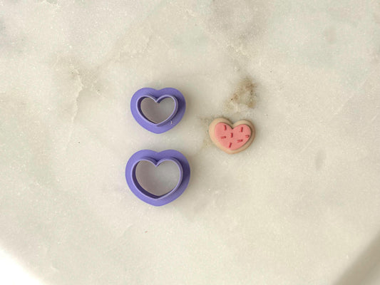 Heart cookie builder Clay Cutter, Polymer Clay Cutter, Two Size Options, Two piece Set, Valentines Clay Cutter