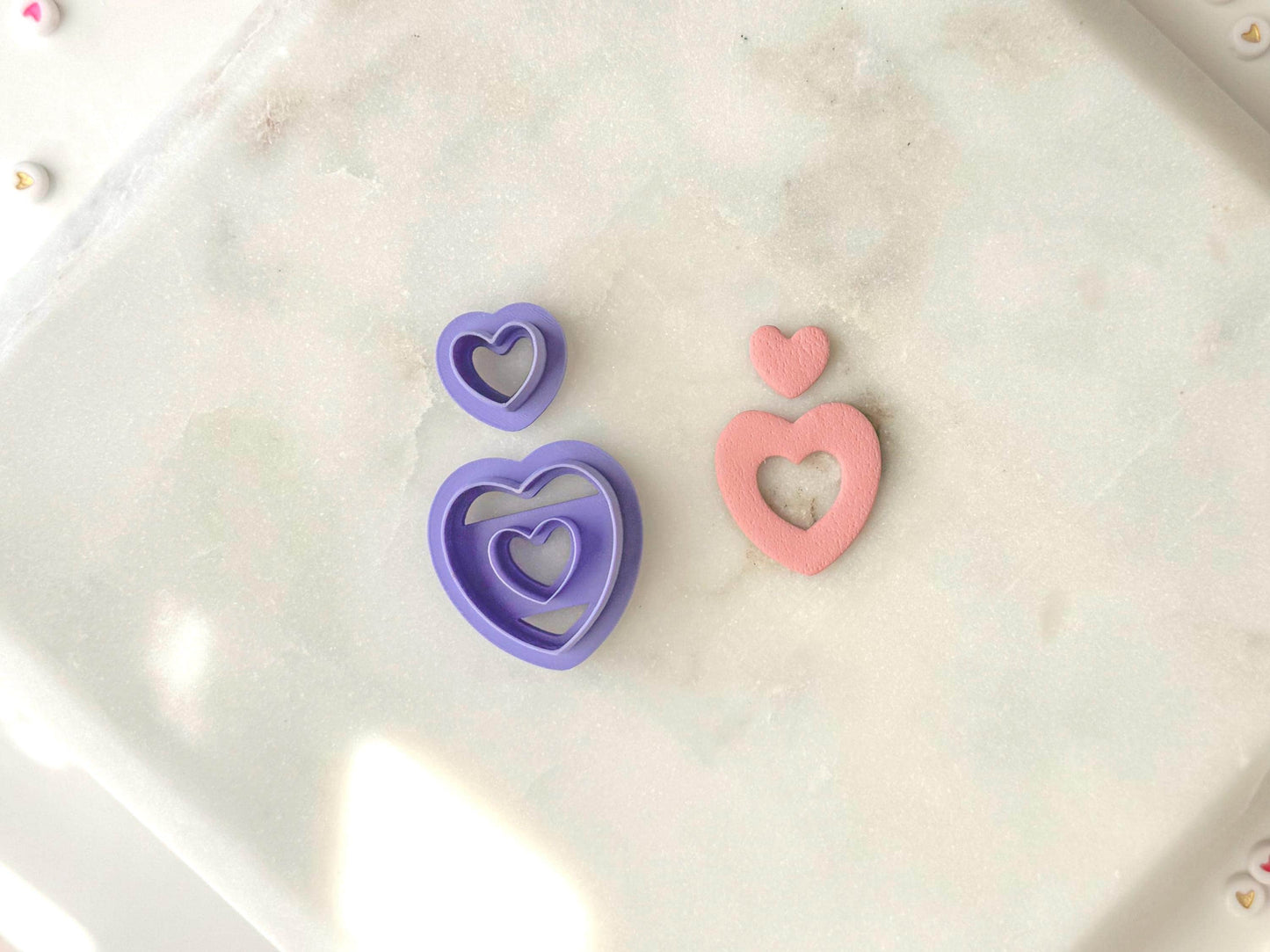 Heart Cutout Dangle Clay Cutter Set, Polymer Clay Cutter, 1.5” assembled, Valentines Clay Cutter,