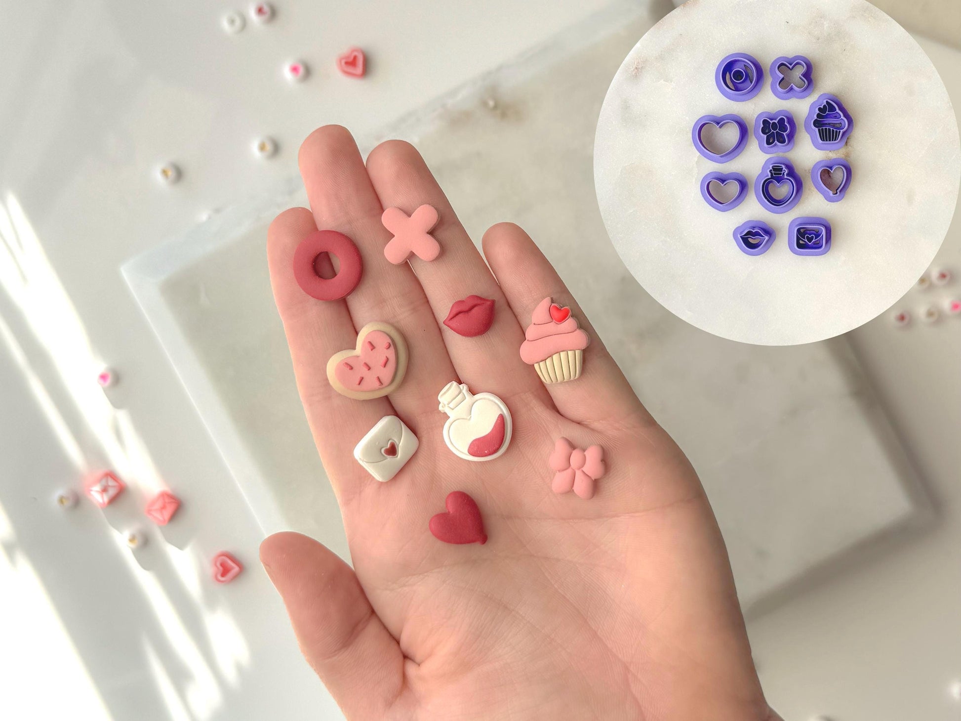 Valentines Stud Clay Cutters, Approximately .5” , Purchase as bundle or separately, Larger size Options available through separate listings