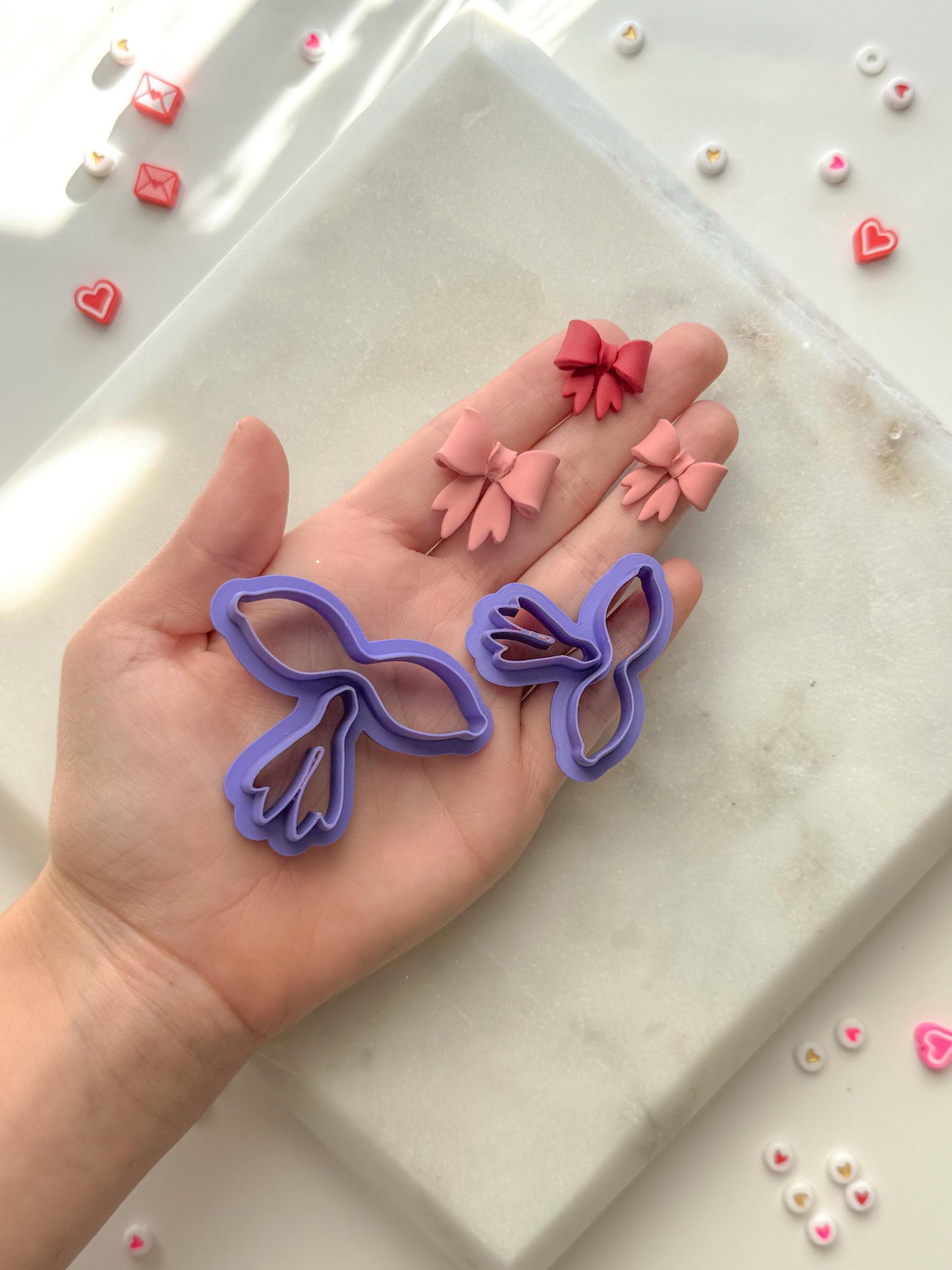 Bow #2, Bow Builder Polymer Clay Cutter, Two size options, .75inch and 1inch bows after assembled