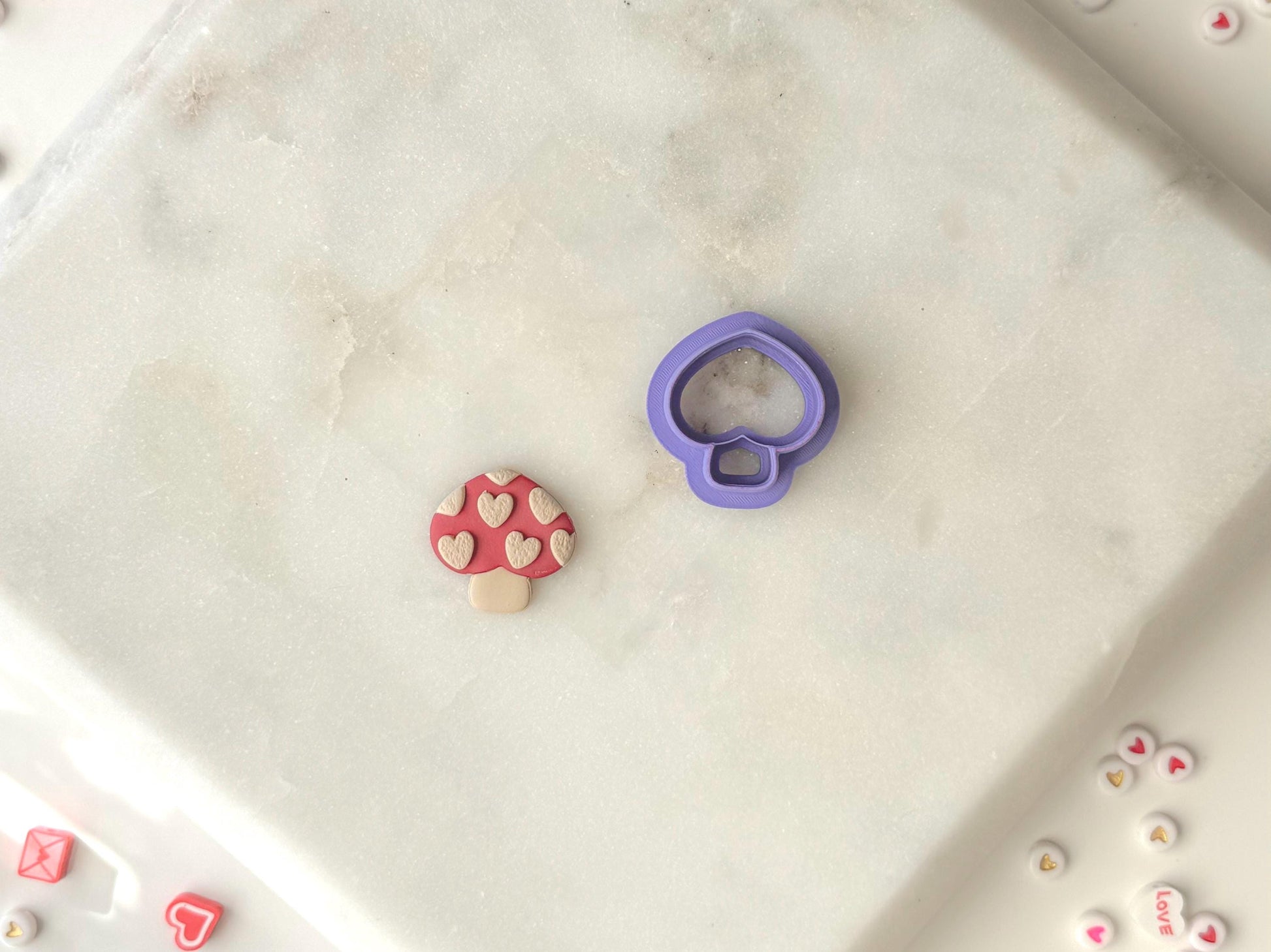 Heart Shroom Clay Cutter, Polymer Clay Cutter, Valentines Clay Cutter