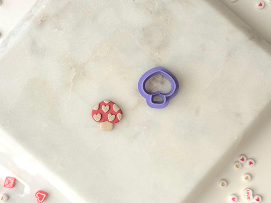 Heart Shroom Clay Cutter, Polymer Clay Cutter, Valentines Clay Cutter