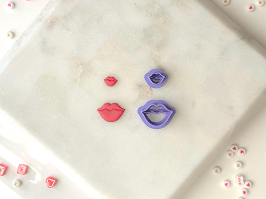 Lips Clay Cutter, Polymer Clay Cutter, Two Size Options, Valentines Clay Cutter