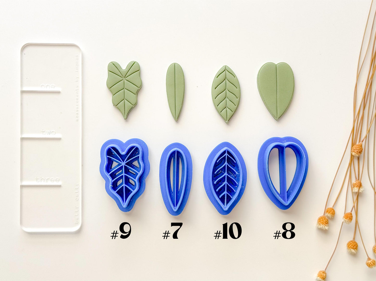 Plant Leaf Clay Cutters | Houseplant Clay Cutters | Dangle and stud Size Options | Polymer Clay Cutters | Botanical Clay Cutter | Spring