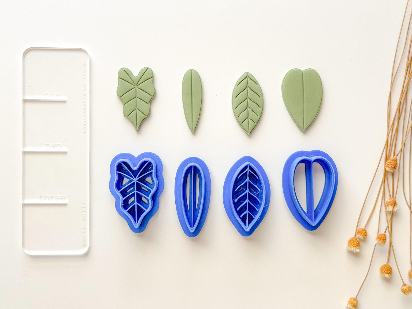 Plant Leaf Clay Cutters | Houseplant Clay Cutters | Dangle and stud Size Options | Polymer Clay Cutters | Botanical Clay Cutter | Spring
