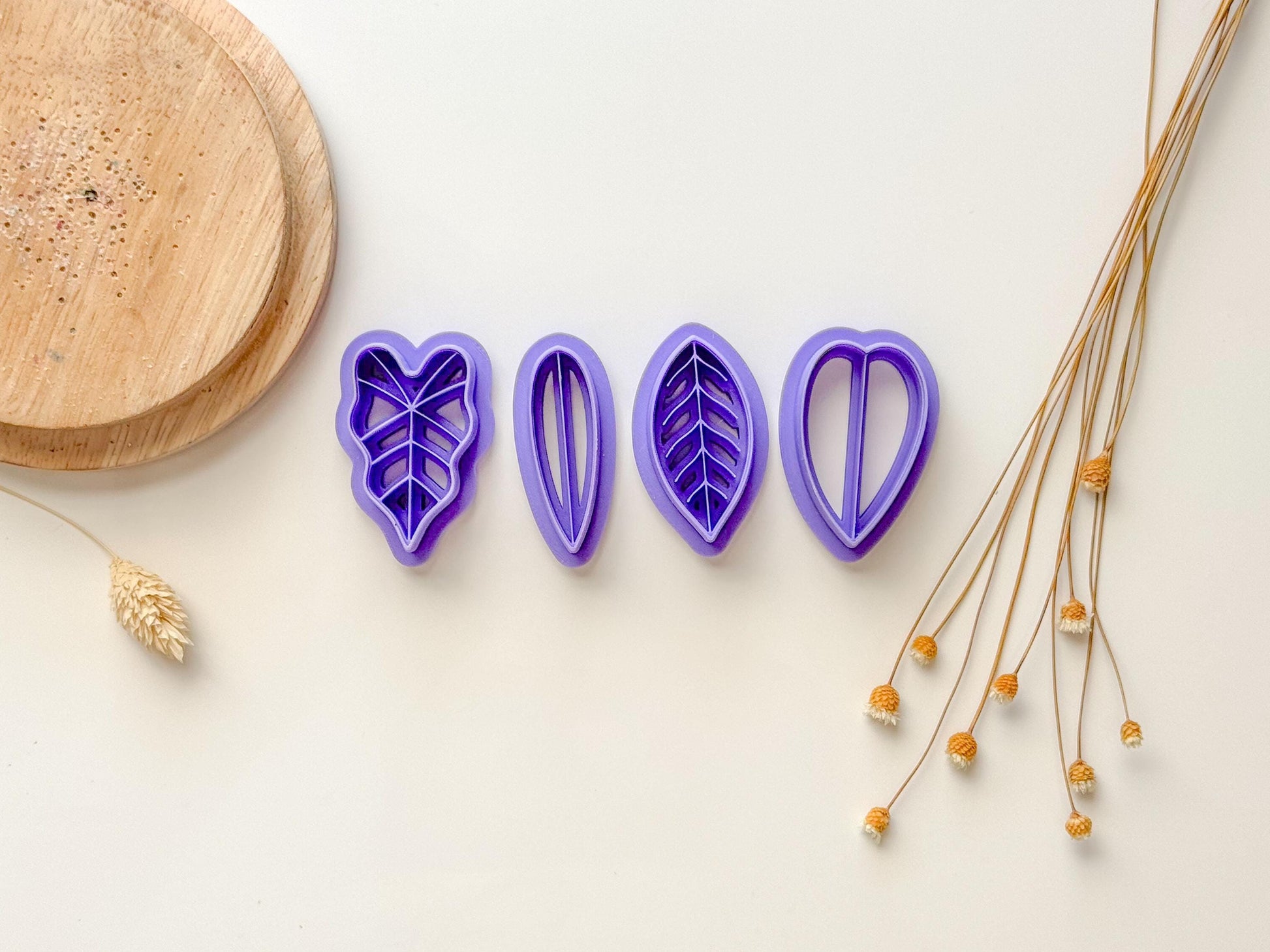 Plant Leaf Clay Cutters | Houseplant Clay Cutters | Dangle and stud Size Options | Polymer Clay Cutters | Botanical Clay Cutter | Spring