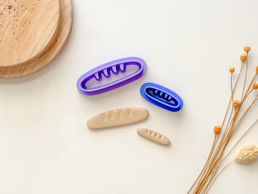 Baguette Embossed Clay Cutter | Polymer Clay Cutter | Bread Clay Cutter | Spring Cutters | Bakery Clay Cutter | Coffee Shop Clay cutter