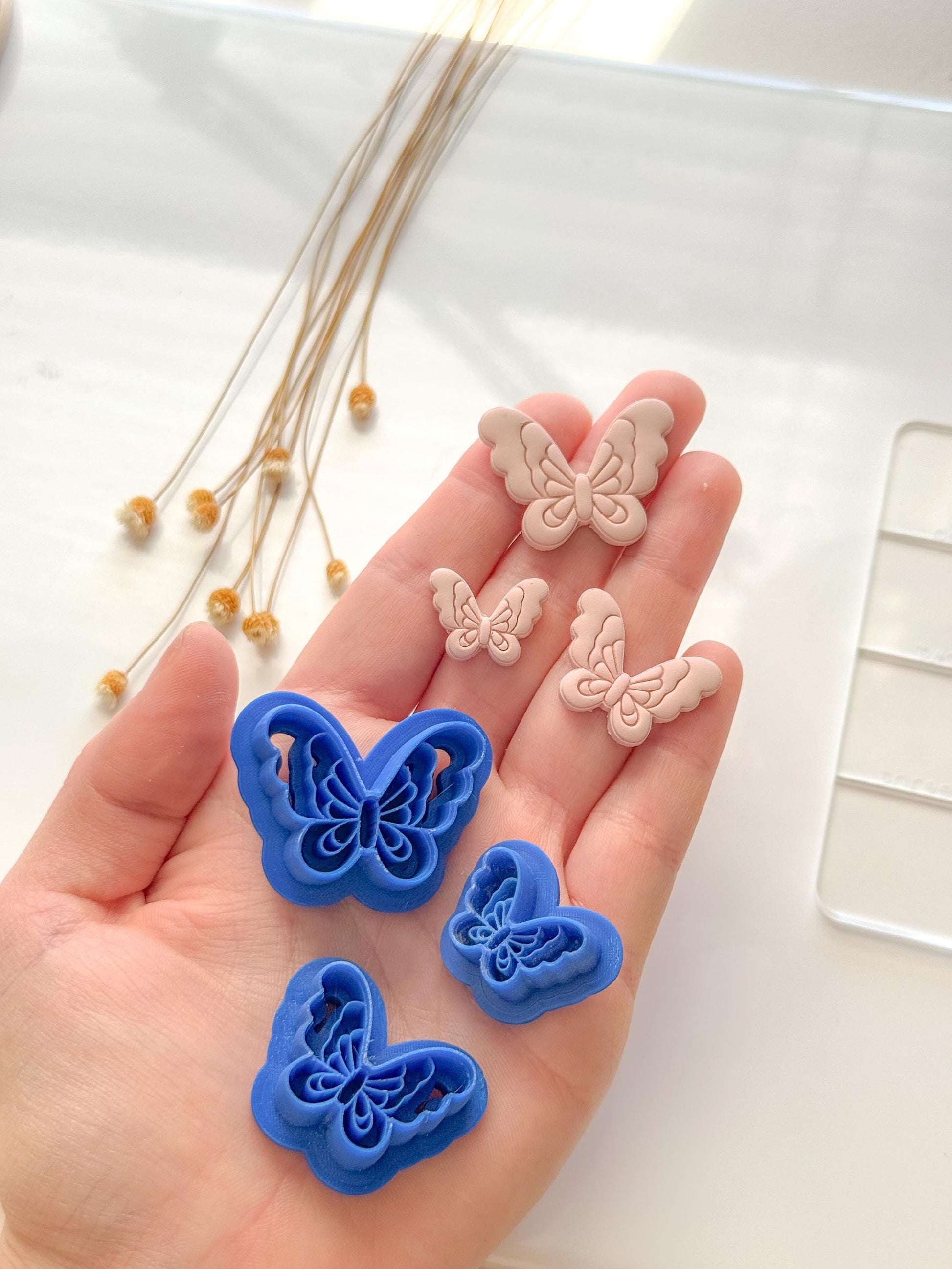 Cute Butterfly Embossed Clay Cutter | Polymer Clay Cutter | Two Size Options | Spring Cutters | Summer Cutters