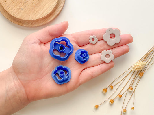 Spring Flower Donut Clay Cutter | Polymer Clay Cutter | Three Size Options | Spring Cutters | Summer Cutters | Floral Clay Cutter
