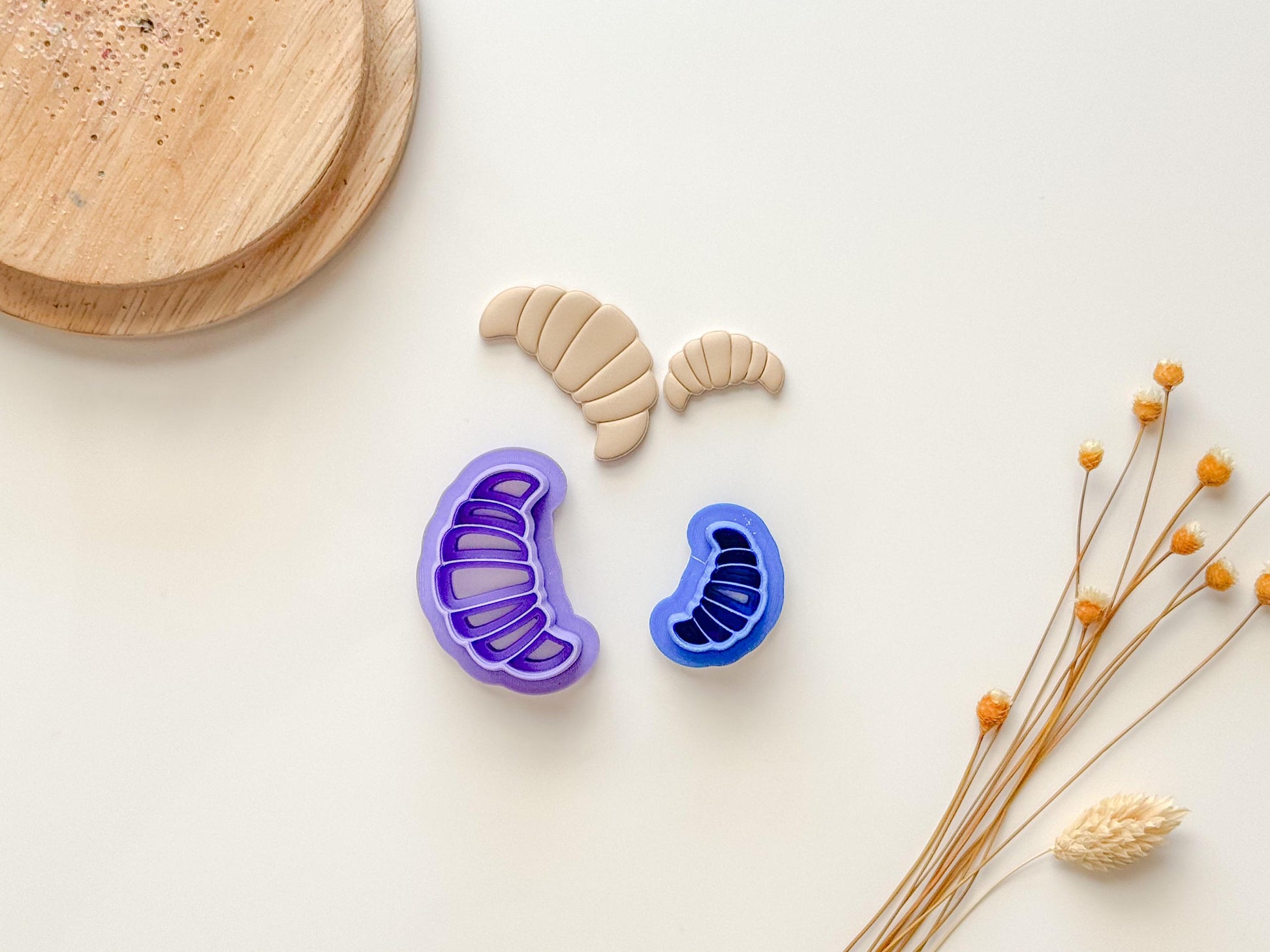 Croissant Embossed Clay Cutter | Polymer Clay Cutter | Bread Clay Cutter | Spring Cutters | Bakery Clay Cutter | Coffee Shop Clay cutter