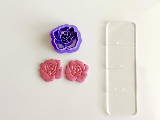 Rose Polymer Clay Cutter – 3D Printed Flower Clay Earring Cutter – Floral Jewelry Tool for Polymer Clay Art