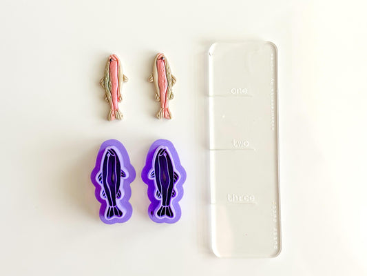 Fish Polymer Clay Cutter – 3D Printed Trout Earring Cutter – Fishing Jewelry Clay Tool – Outdoorsy Polymer Cutter