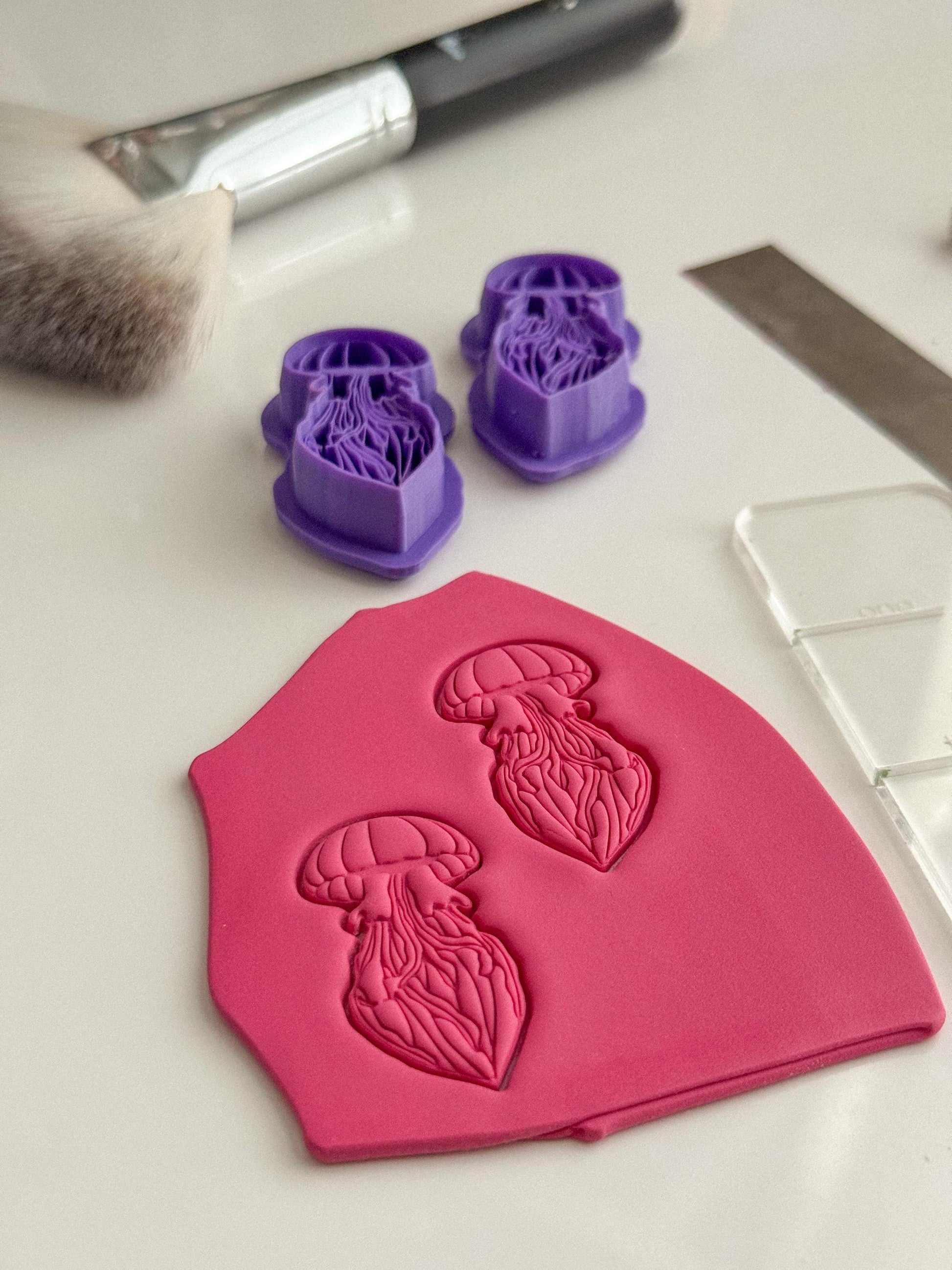 Jellyfish Polymer Clay Cutter – 3D Printed Ocean Clay Tool – Underwater Earring Mold – Sea Life Clay Cutter