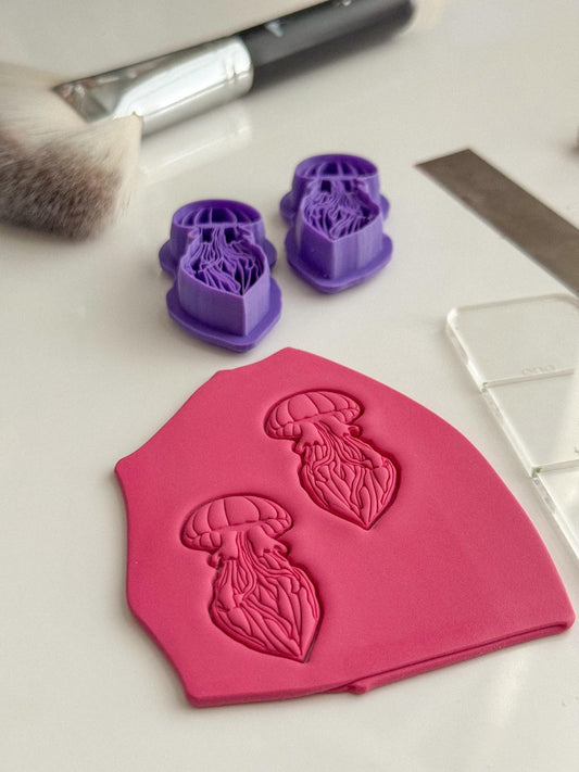 Jellyfish Polymer Clay Cutter – 3D Printed Ocean Clay Tool – Underwater Earring Mold – Sea Life Clay Cutter