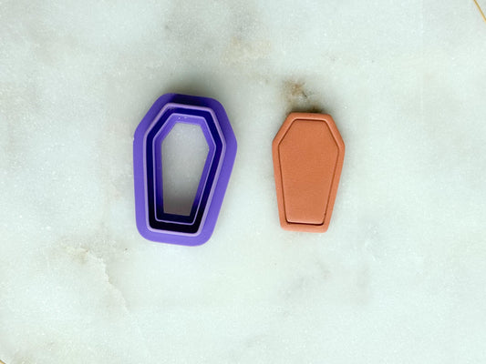 Coffin Polymer Clay Cutter | Halloween Coffin Clay Cutter in 3 Sizes | 3D Printed Clay Jewelry Tool