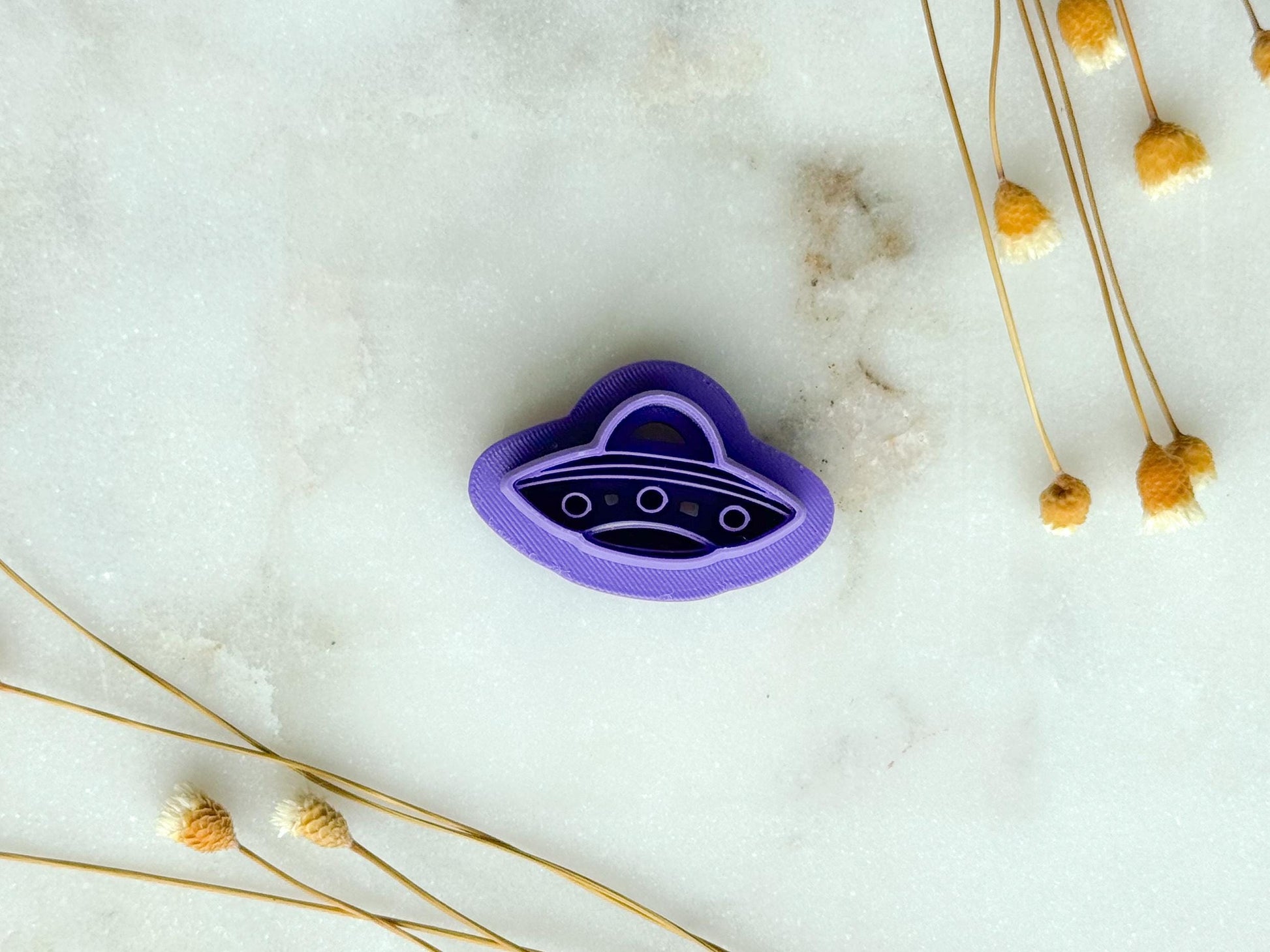 UFO Spaceship Polymer Clay Cutter | Alien Spaceship Clay Cutter | 3D Printed Embossed Cutter for Jewelry & Crafts